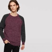 Romwe Men Cut And Sew Panel Raglan Sleeve Jumper