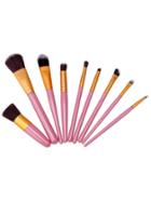 Romwe 9pcs Pink Professional Makeup Brush Set