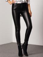 Romwe Women Slim Pu Leggings