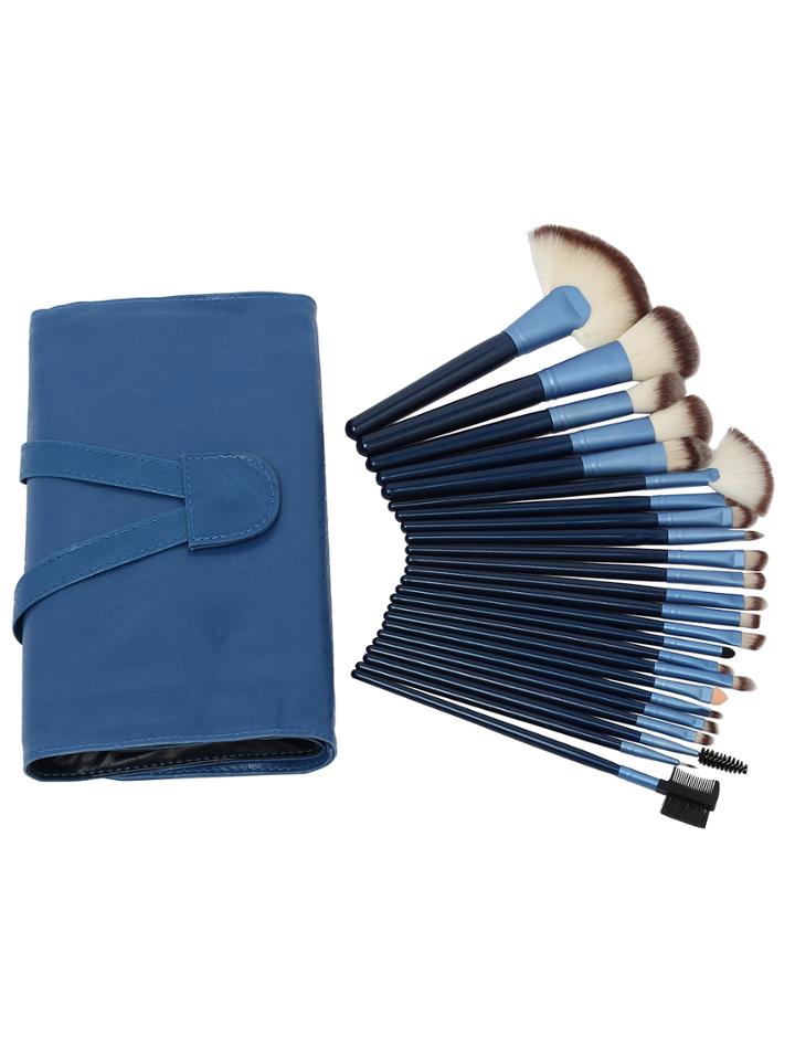 Romwe 24pcs Make Up Bush Set With Bag - Blue
