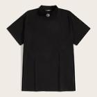 Romwe Guys Letter Embroidered Mock-neck Tee