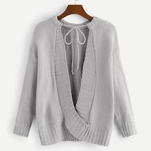Romwe Open-back Solid Jumper
