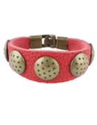 Romwe Red Pu Leather Bracelet