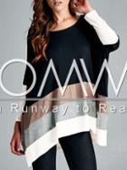 Romwe Black Color Block Loose T-shirt