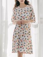 Romwe Flamingo Print Split Side Dress