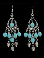 Romwe Vintage Imitation Turquoise Beads Chandelier Earrings