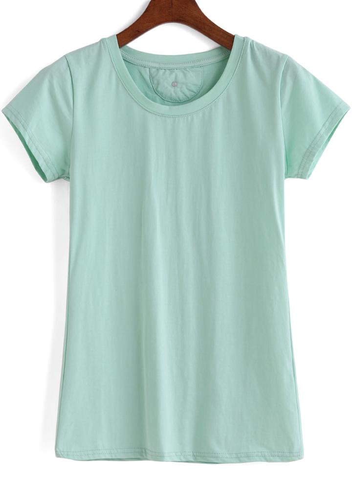 Romwe With Rivet Green T-shirt
