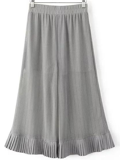 Romwe Elastic Waist Wide Leg Mesh Pants