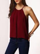 Romwe Lace-up Cami Top