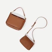 Romwe Flap Pu Combination Bag 2pcs