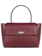 Romwe Burgundy Twist Lock Pu Tote Bag