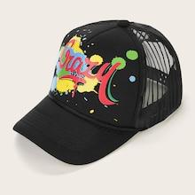 Romwe Guys Letter Mesh Baseball Cap