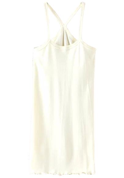 Romwe Light Yellow Spaghetti Strap Peplun Hem Vest