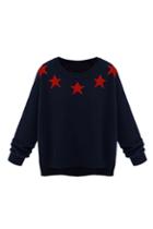 Romwe Five Stars Knitted Loose Jumper
