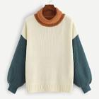 Romwe Drop Shoulder High Neck Sweater