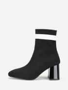 Romwe Color Block Detail Knit Ankle Boots
