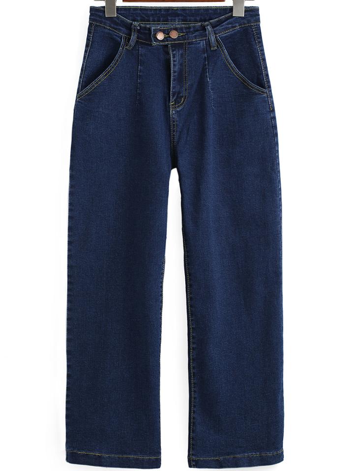 Romwe Wide Leg Denim Pant