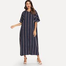 Romwe V-neck Striped Tunic Dress