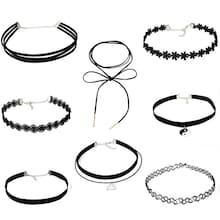 Romwe Lace Design Layered Choker Set 8pcs