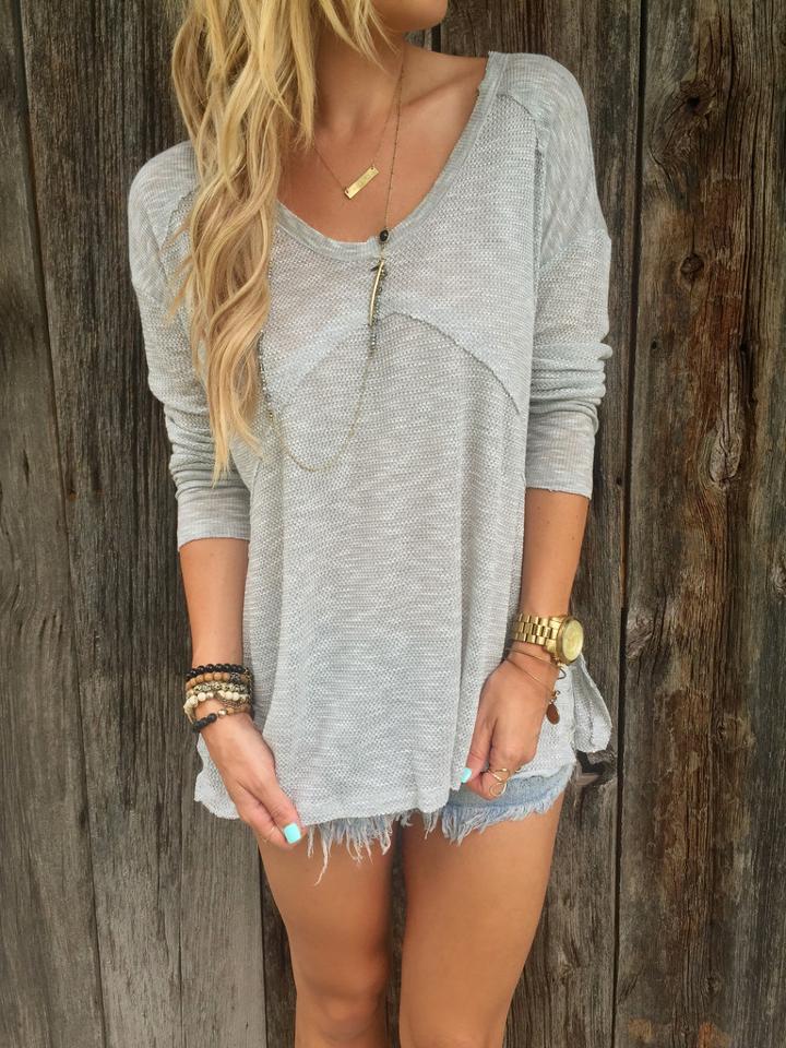 Romwe Dropped Shoulder Seam Split Side T-shirt