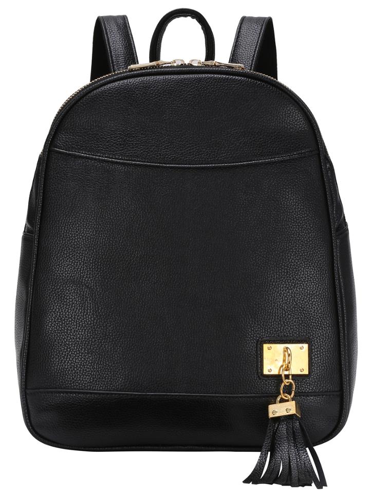 Romwe Tassel End Decorated Flat Backpack