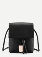 Romwe Tassel Detail Flap Pouch Bag