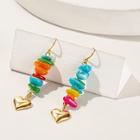 Romwe Dangling Heart Beaded Drop Earrings 1pair