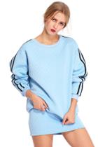 Romwe Rhombus Blue Sweatshirt