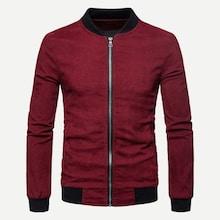 Romwe Men Contrast Trim Corduroy Jacket