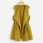 Romwe Drawstring Waist Asymmetric Zip Placket Vest