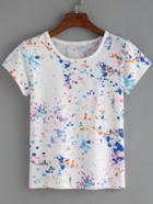 Romwe Colorful Paint Splash T-shirt