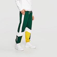 Romwe Men Cut And Sew Drawstring Pants