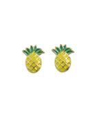 Romwe Colorful Enamel Pineapple Shape Small Ear Studs