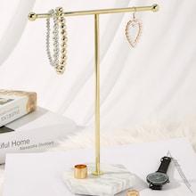 Romwe Marble Pattern Detail Jewelry Storage Rack