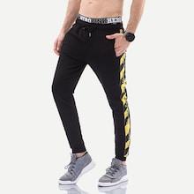 Romwe Men Ribbon Tape Side Pants
