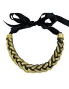 Romwe Black Lace Weaving Choker Necklace