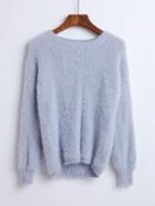 Romwe Loose Fuzzy Jumper Sweater