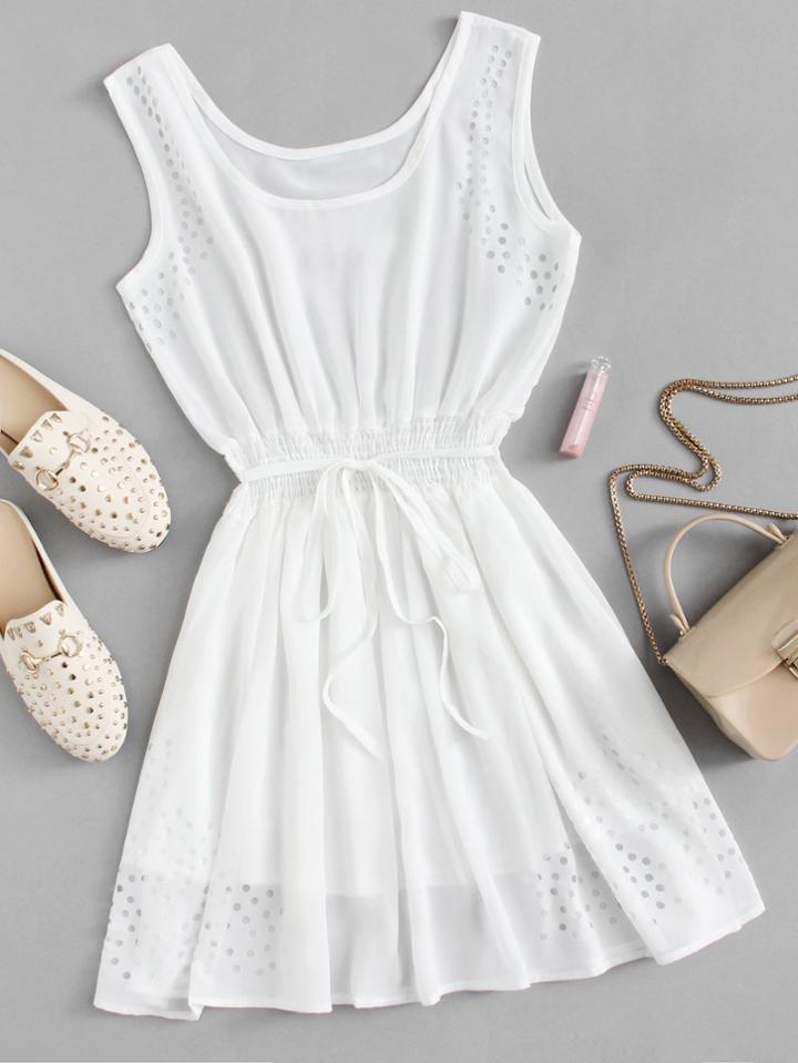 Romwe Elastic Waist Knot Dress