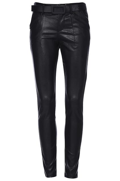 Romwe Belted Black Pu Pants