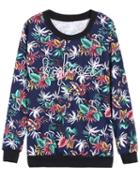 Romwe Rainforest Print Loose Sweatshirt