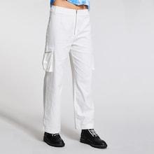 Romwe Pocket Patched Straight Leg Pants
