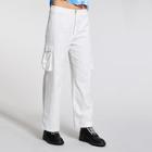 Romwe Pocket Patched Straight Leg Pants