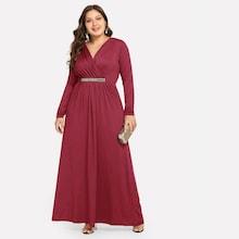 Romwe Plus Surplice Front Longline Dress