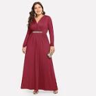 Romwe Plus Surplice Front Longline Dress