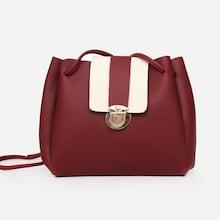 Romwe Push Lock Detail Flap Bag
