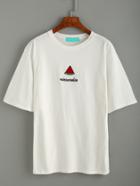 Romwe White Watermelon Embroidered Drop Shoulder T-shirt