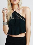 Romwe Halter Open Back Lace Cami Top