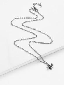 Romwe Bee Pendant Chain Necklace