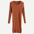 Romwe Slit Side Sweater Dress