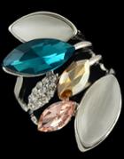Romwe Multicolor Gemstone Silver Ring
